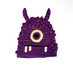 Kids' Purple Monster Knit Hat
